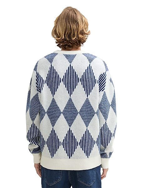 TOM TAILOR Denim Rundhalspullover mit Argyle günstig online kaufen