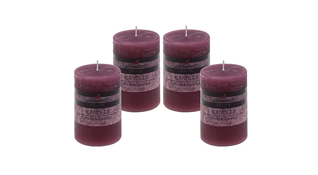 Steinhart Kerzen Adventskerze 4er Set Adventskranzkerzen "Raureif" Brombeer günstig online kaufen