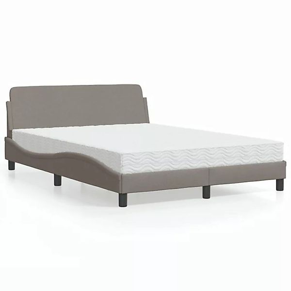 vidaXL Bett Bett mit Matratze Taupe 140x200 cm Stoff günstig online kaufen
