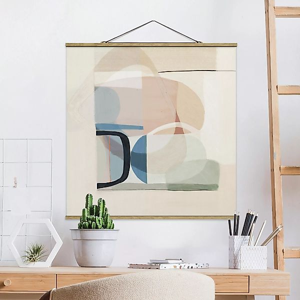 Stoffbild Abstrakt mit Posterleisten - Quadrat Multiform III günstig online kaufen
