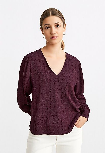 Vero Moda Langarmshirt VMBECCA LS V-NECK LACE TOP JRS NOOS günstig online kaufen