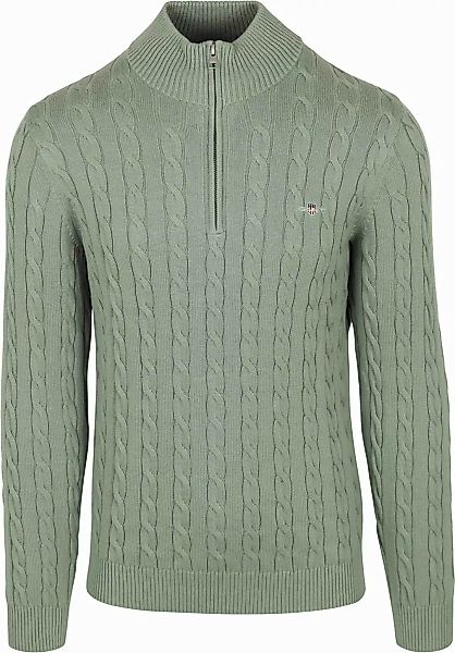 Gant Half-Zip Pullover Cable Grün - Größe XXL günstig online kaufen