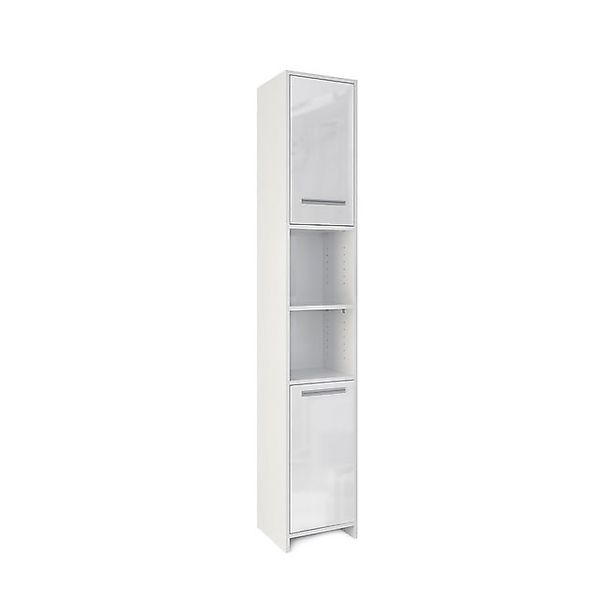 Vicco Badschrank Kiko Weiß Hochglanz 30 x 190 cm günstig online kaufen