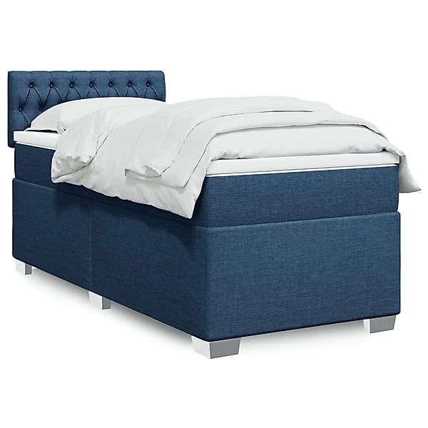 vidaXL Boxspringbett mit Matratze Blau 80x200 cm Stoff 3288028 günstig online kaufen