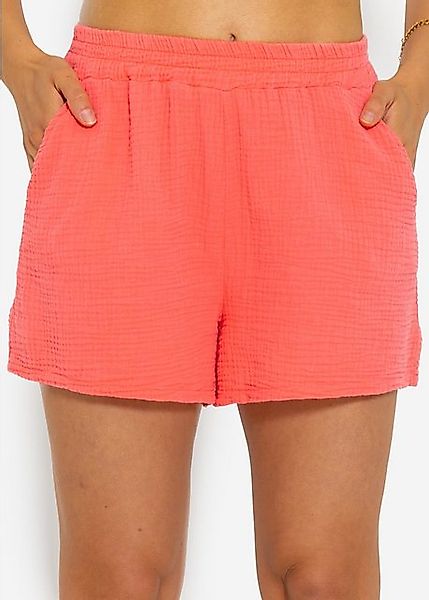 SASSYCLASSY Shorts High-Waist Musselin Shorts Damen aus Baumwolle Musselinh günstig online kaufen