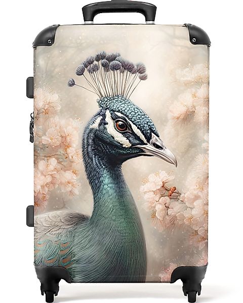NoBoringSuitcases.com© Hartschalen-Trolley Pfau - Vögel - günstig online kaufen