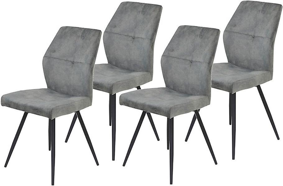 HELA 4-Fußstuhl »ALLY«, (Set), 4 St., Microfaser VINTAGE-Polyester, 4-Fuß, günstig online kaufen