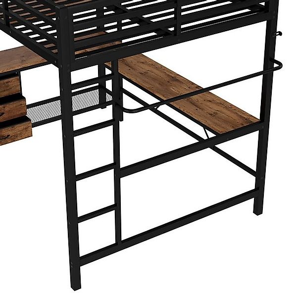 STILVORA Hochbett 140×200 Jugendbett mit matratze,Metallbett mit Steckdose+ günstig online kaufen