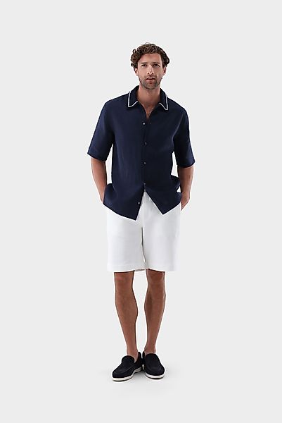 Kurzarmhemd mit Häkel-Kragen aus Leinen günstig online kaufen