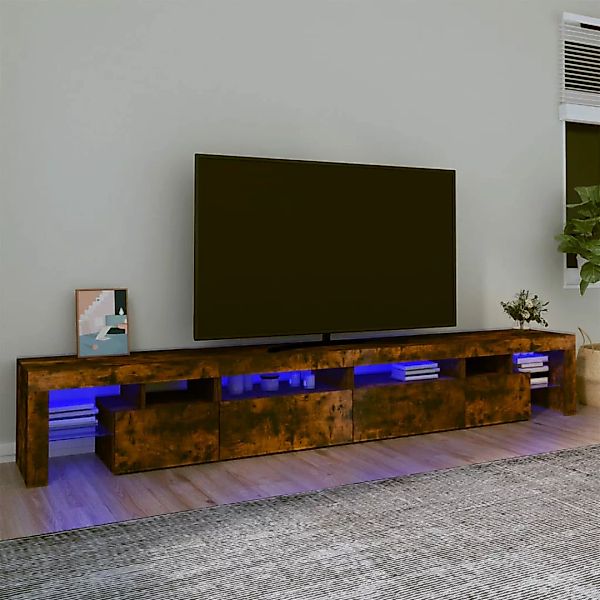 Vidaxl Tv-schrank Mit Led-leuchten Räuchereiche 280x36,5x40 Cm günstig online kaufen