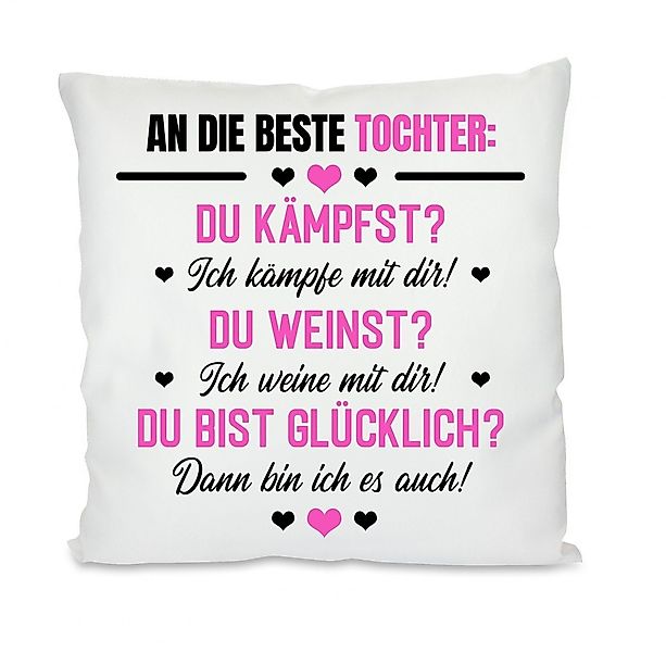 Herzbotschaft Dekokissen Kissen mit einseitigem Motiv An die beste Tochter, günstig online kaufen