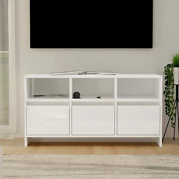 Tv-schrank Hochglanz-weiß 102x37,5x52,5 Cm Spanplatte günstig online kaufen