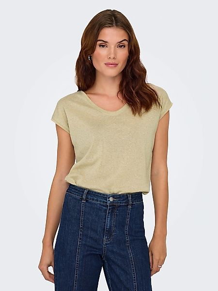 ONLY Kurzarmshirt "ONLSILVERY S/S V NECK LUREX TOP JRS NOOS" günstig online kaufen
