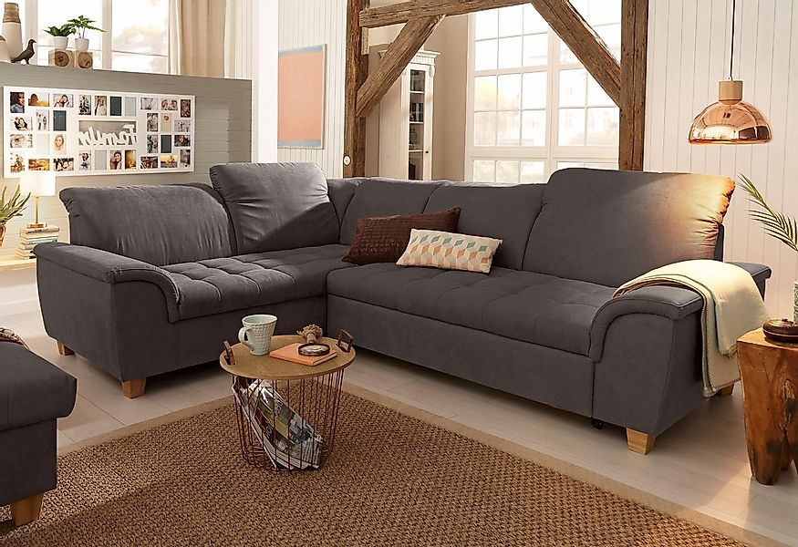 Home affaire Ecksofa "Lyla fester Sitzkomfort, bequeme Armlehnen, Breite 27 günstig online kaufen