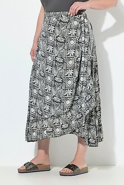 Ulla Popken Maxirock Maxirock Volantsaum vorne kürzer günstig online kaufen