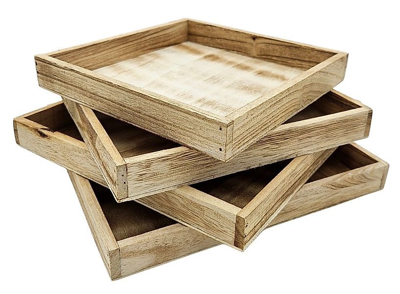Meinposten Dekotablett Tablett Holztablett braun Natur rechteckig Kerzentab günstig online kaufen