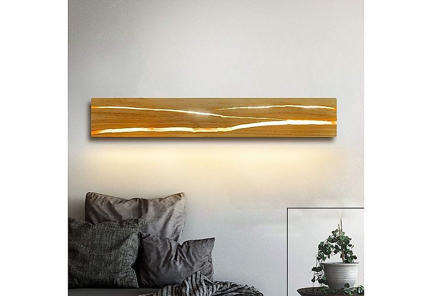 Nettlife Wandleuchte Wandleuchte Innen Holz Holzmaserung Natürlichkeit, Dre günstig online kaufen