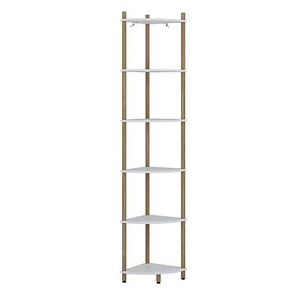 Vicco Eckregal Bivio, Weiß/Kiefer, 29 x 163.5 cm mit 6 Ablagefächern, 1-tlg günstig online kaufen