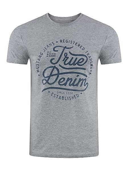 MUSTANG T-Shirt Herren Printshirt Regular Fit günstig online kaufen