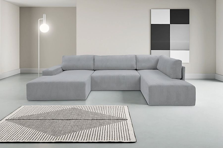 WERK2 Wohnlandschaft "Rotterdam-U, U-Form, in kuschelweichem Cord oder Brei günstig online kaufen