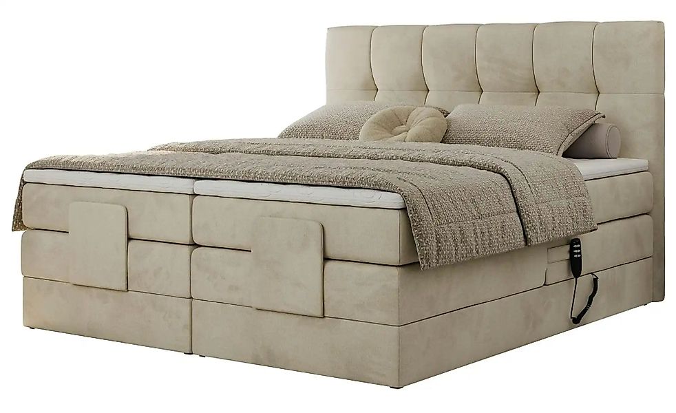 Motor Boxspringbett mit Bettkasten Vittoria ¦ beige ¦ Maße (cm): B: 148 H: günstig online kaufen