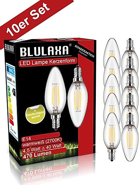 BLULAXA LED-Filament Retro Multi, E14, 10 St., Warmweiß, 10er-Set, Promotio günstig online kaufen
