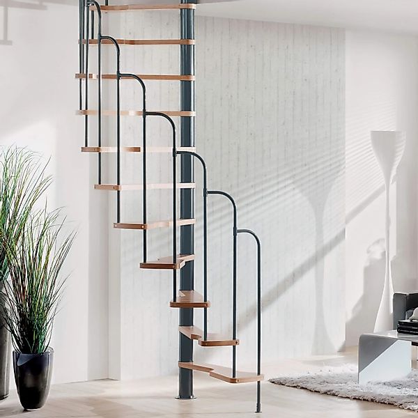 Treppen Intercon Raumspartreppe Skidoo Plus Halbgewendelte Spindeltreppe fü günstig online kaufen