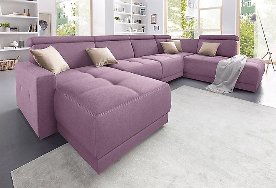 DOMO collection Wohnlandschaft »Ava moderne Sitzheftung mit toller Doppelna günstig online kaufen