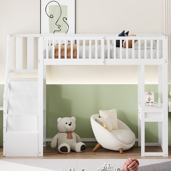 Flieks Hochbett Massivholz Kinderbett 90x200cm mit günstig online kaufen