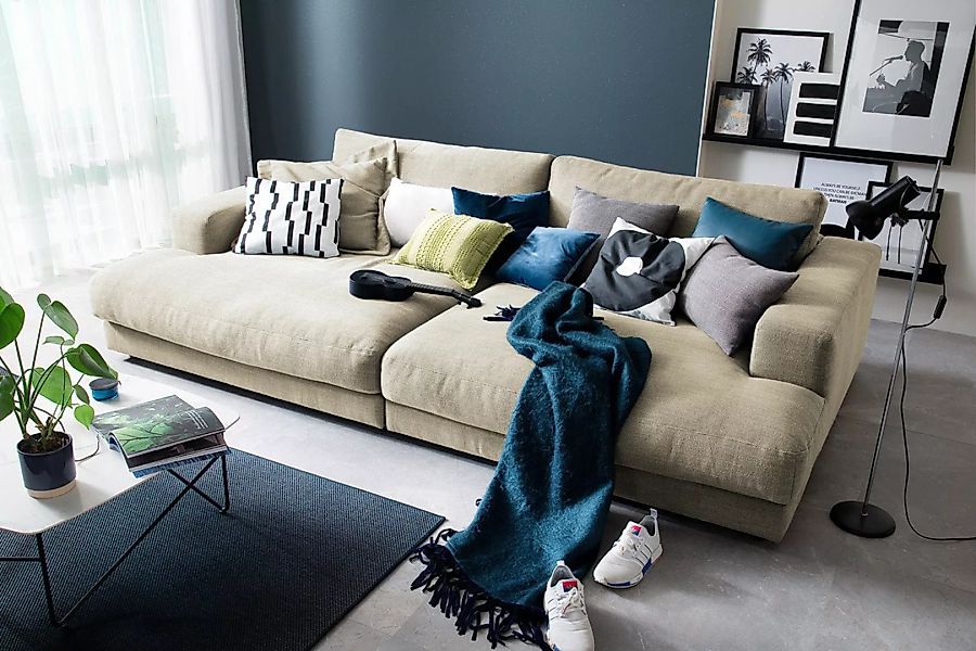 KAWOLA Big-Sofa MADELINE, Stoff od. Cord, versch. Tiefen und versch. Farben günstig online kaufen