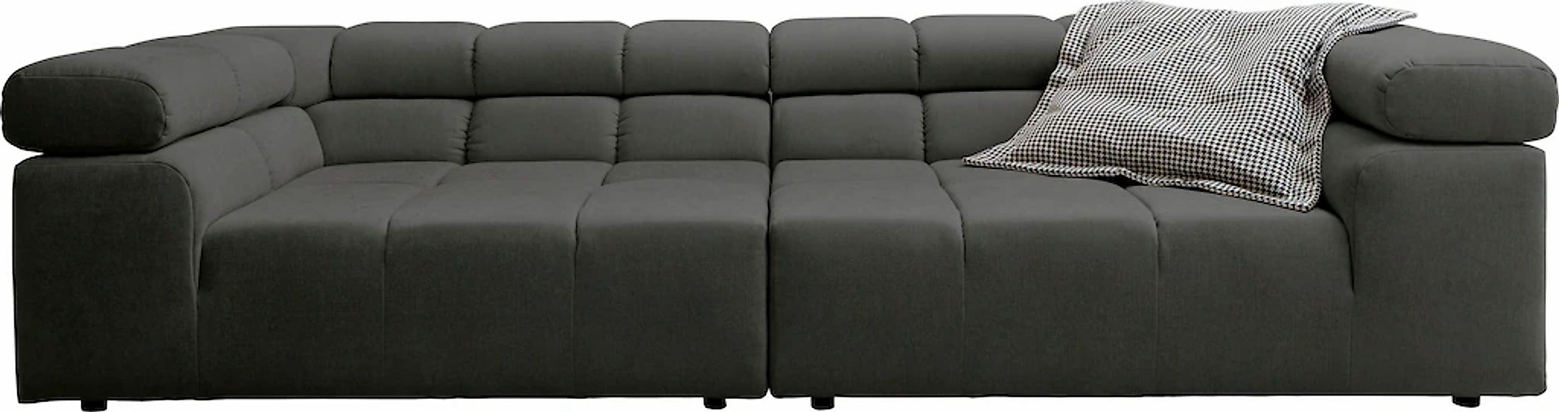 Home affaire Big-Sofa "Ancona B/T/H: 290/110/70 cm" auffällige Steppung, in günstig online kaufen