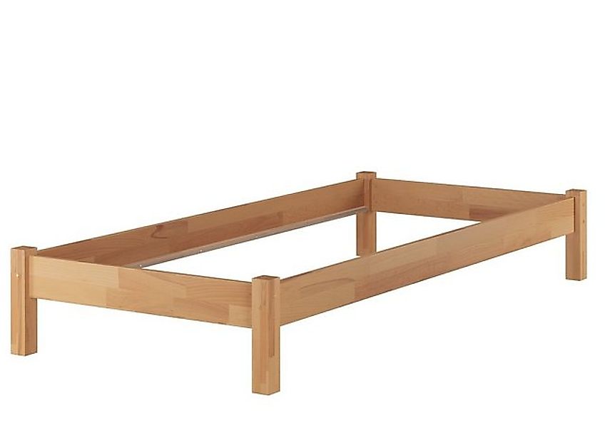 ERST-HOLZ Einzelbett Überlänge-Bettgestell Massivholz Buche 100x220, Buchef günstig online kaufen