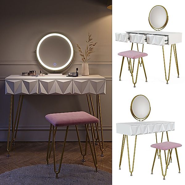 Vicco Schminktisch Ruby, Weiß, 100 cm günstig online kaufen