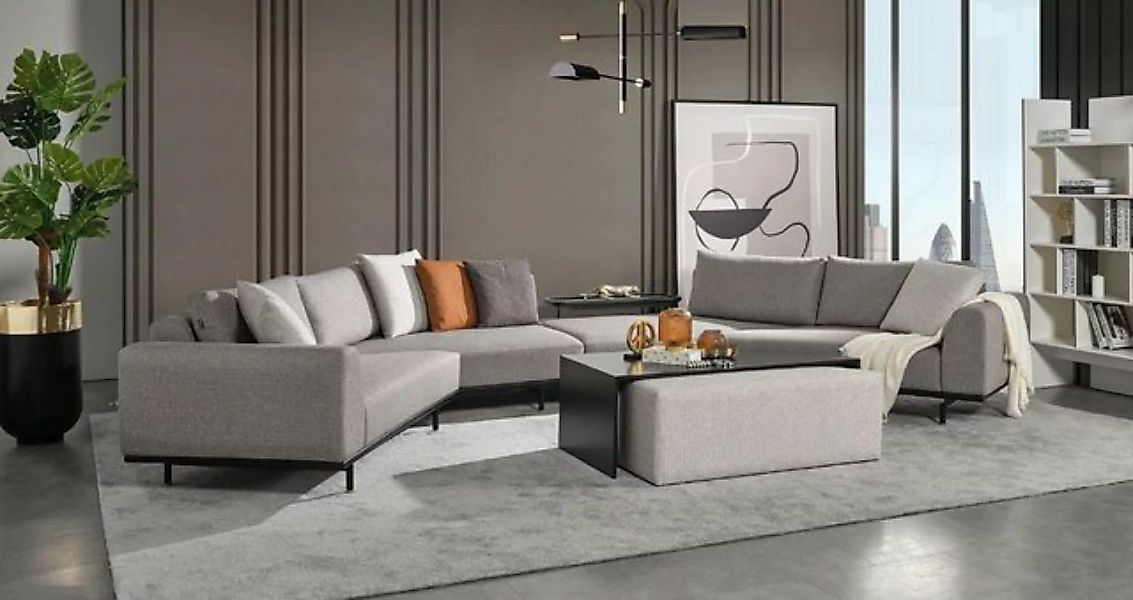 JVmoebel Ecksofa, Ecksofa Sofa Couch Textil Wohnlandschaft Luxus Moebel U F günstig online kaufen