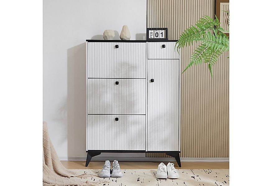 Flieks Schuhschrank mit 3 Klappen, 1 Schublade und 1 Tür (1-St., ca 10 Paar günstig online kaufen