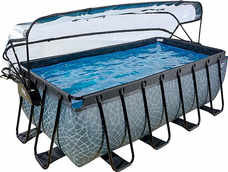 EXIT Framepool "inkl. multifunktionaler Poolabdeckung" BxLxH: 200x400x122 c günstig online kaufen