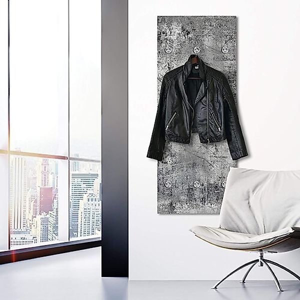 queence Garderobenleiste »Brushed Grey«, Wand Garderobe, wischtechnik, Beto günstig online kaufen