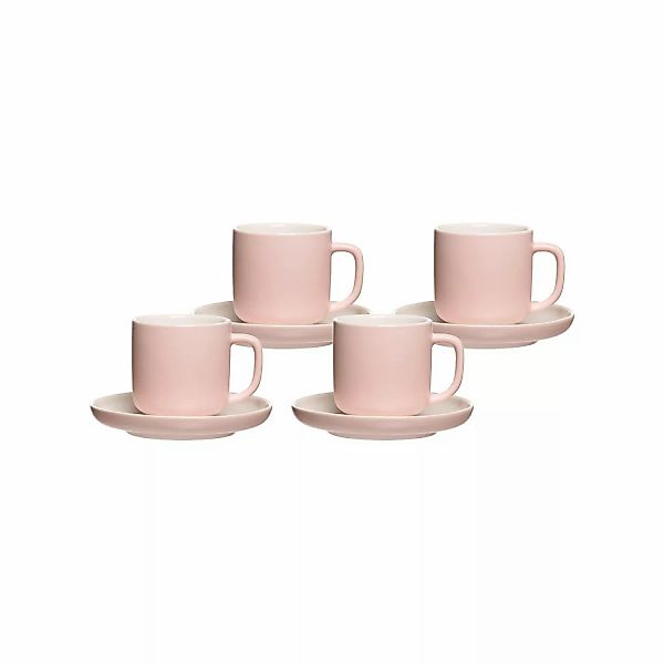 Ritzenhoff & Breker Jasper Espressotasse mit Untertasse 100 ml 4er Set Rosa günstig online kaufen