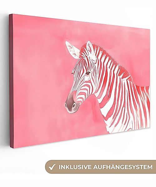 OneMillionCanvasses® Leinwandbild Zebra - Rosa - Farbe, Fotodruck (1 St), L günstig online kaufen
