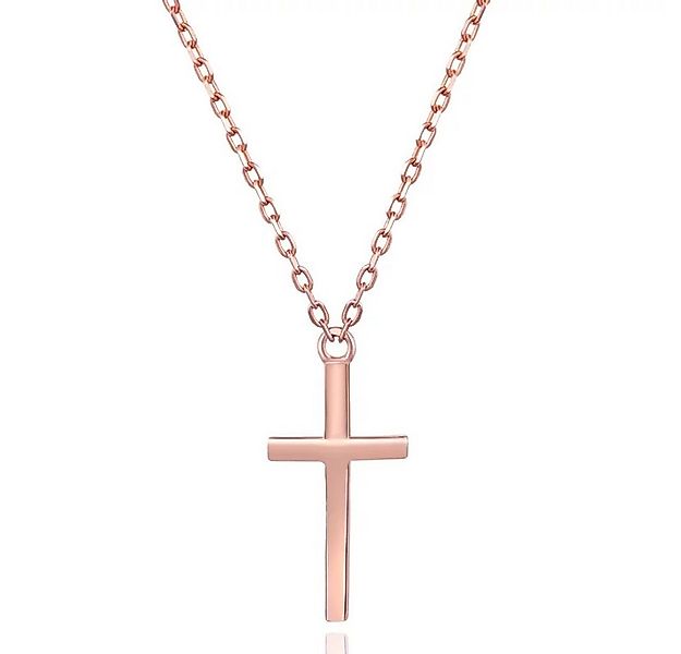 Runde Perlé Kette mit Anhänger minimalistische Kette mit kleinem Kreuz Anhä günstig online kaufen