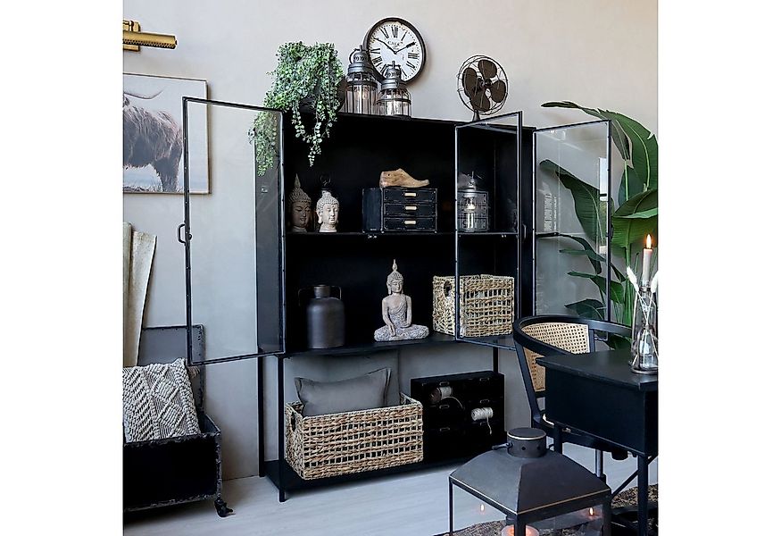 Chic Antique Vitrine Vitrine Küchenschrank Industrial Geschirrschrank Metal günstig online kaufen