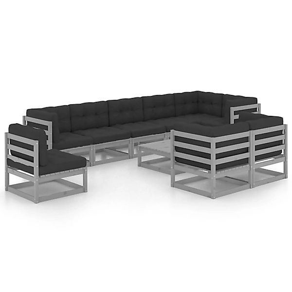 10-tlg. Garten-lounge-set Mit Kissen Kiefer Massivholz günstig online kaufen