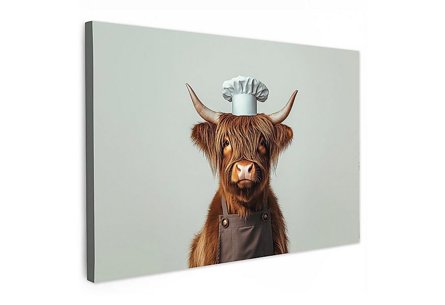OneMillionCanvasses® Leinwandbild Schottischer Highlander - Braun - Hörner günstig online kaufen