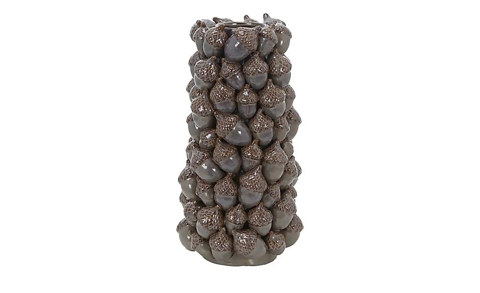 HOME STORY Vase 3D Eicheln   ¦ grau ¦ Steingut ¦ Maße (cm): B: 20,5 H: 41 T günstig online kaufen