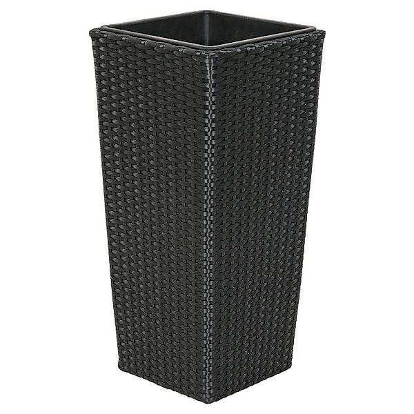 Pflanzgefäß anthrazit Polyrattan B/H/L: ca. 28x60x28 cm günstig online kaufen