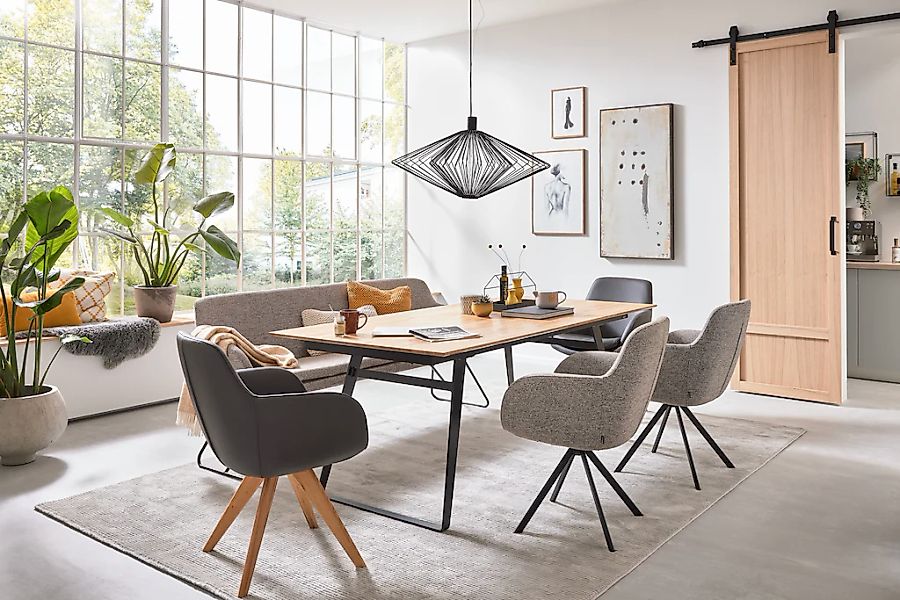 Musterring Esstisch "Tavia" Bügelgestell in 3 Farben, Platte Charakter-Eich günstig online kaufen