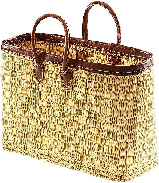 Kobolo Shopper Seegrastasche mit Lederrand und Ledergriffen günstig online kaufen