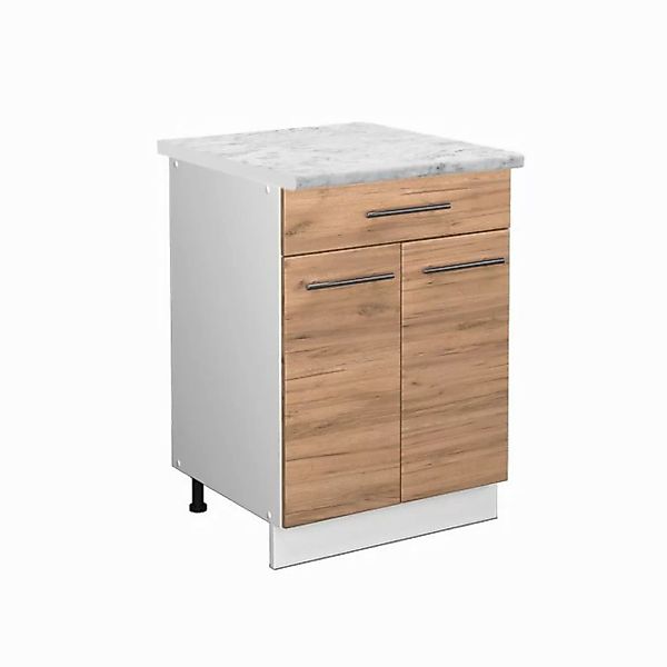 Vicco Unterschrank Fame-Line, Goldkraft Eiche/Weiß, 60 cm mit Schublade, AP günstig online kaufen