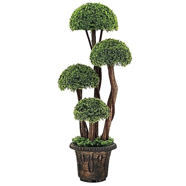 Costway Kunstpflanze mit 4 Kugeln & Realistischem Stamm Grün 90 cm günstig online kaufen