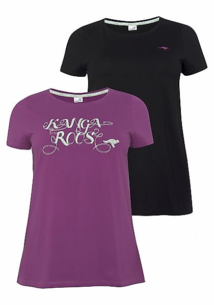KangaROOS Longshirt Packung, 2er-Pack, 2 Stk. Kurzarm, figurumschmeichelnde günstig online kaufen